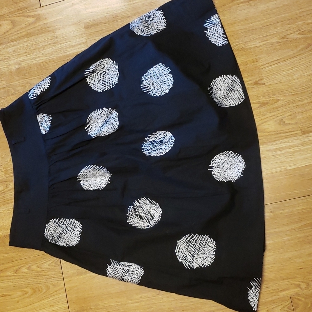 Worth black and white embroidered polka dot skirt 0 - Picture 1 of 3
